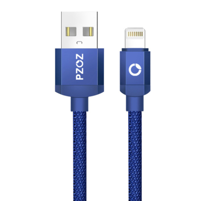 PZOZ nylon Lightning kabel 2 meter blauw